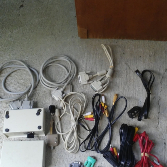 BOX OF COMPUTER CABLES AND MORE. - Picture 1 of 1